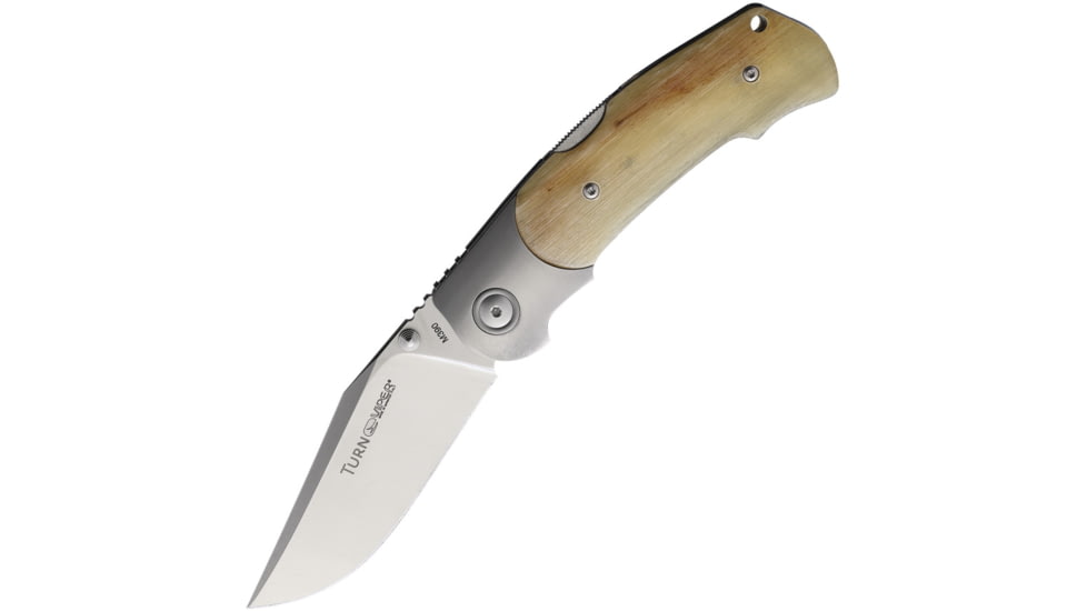 Viper TURN Lockback Ram Horn Folding Knife, 3.25 satin finish Bohler M390 stainless blade, Rams horn handle, V5986MO