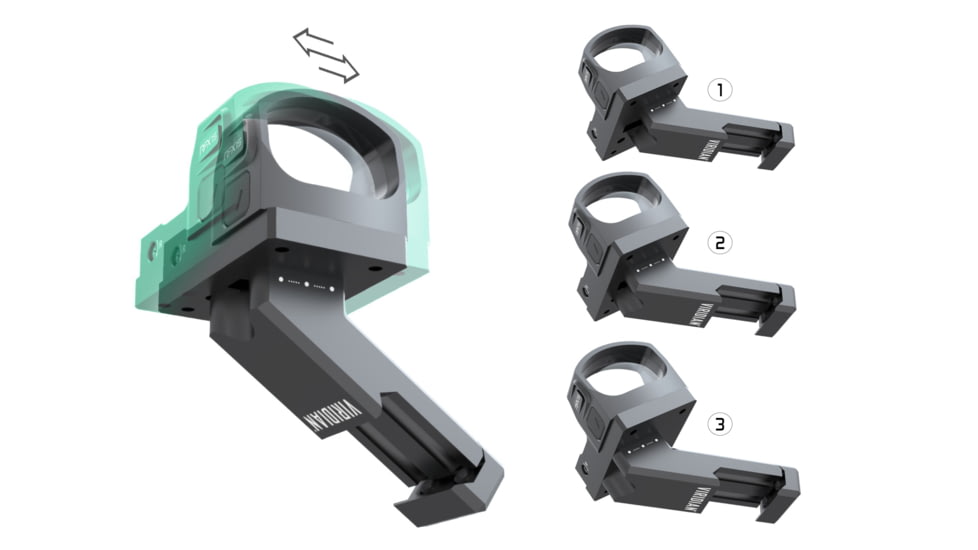 Viridian Weapon Technologies Pinch Adjustable 35 Degree Offset Optics Mount, Shield RMSc Adapter, 982-0036
