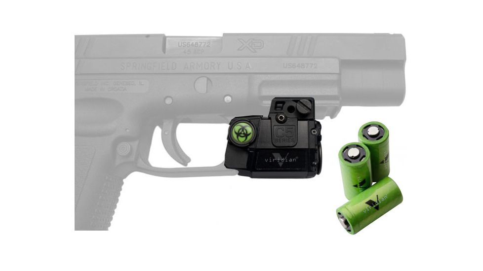 Viridian Zombie Edition Universal Subcompact Green Laser Sight w/ Tactical Light C5L-Z &amp; Viridian CR2 3V Lithium Tactical Energy Battery VIR-CR2-3