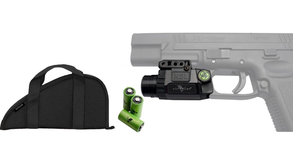 Viridian Zombie Universal Fullsize Green Laser Sight KIT2 w/ Pistol Case BD600VR &amp; CR123 Battery VIR-CR123-3