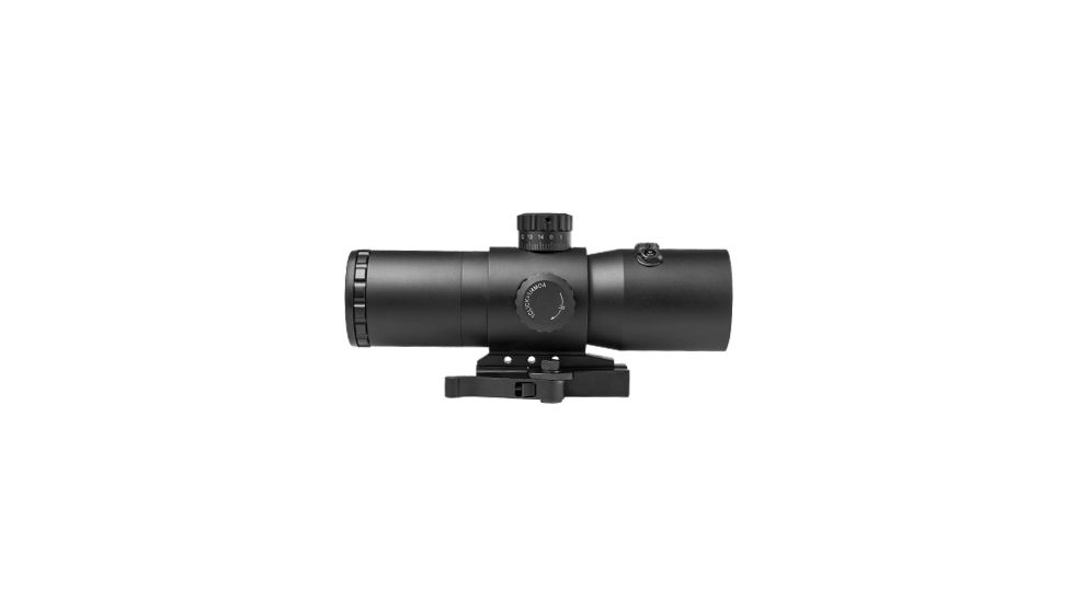 VISM CBT Series 3.5X40 Prismatic Scope/Built In Red Laser/Blue Ill./Mil Dot/Green Lens, BLACK VCBTREM3540G