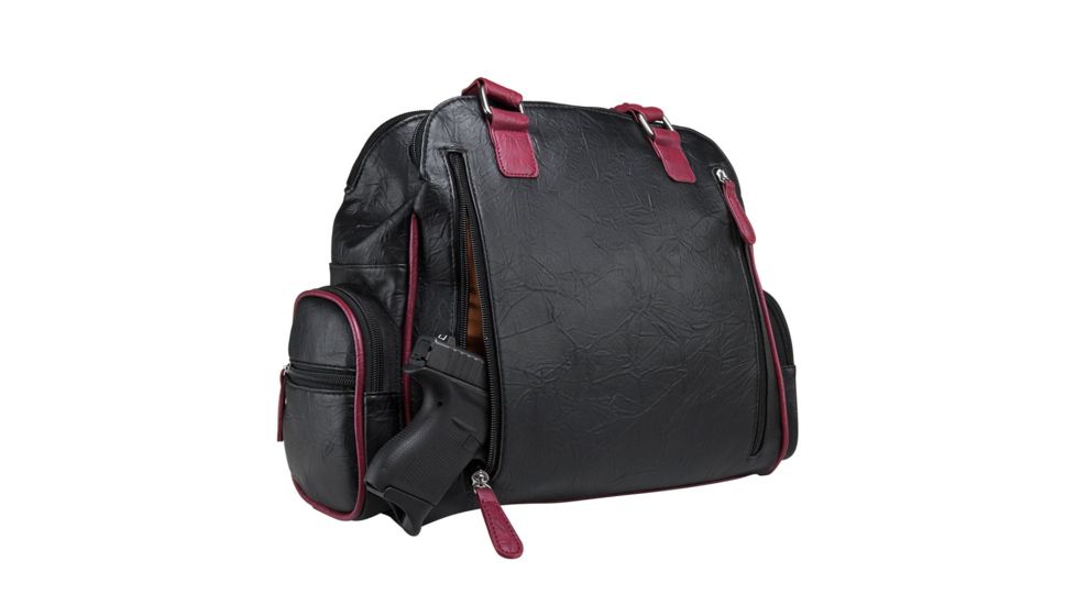 Vism Concealed Carry Braided Shoulder Bag, Burgundy, BWB002