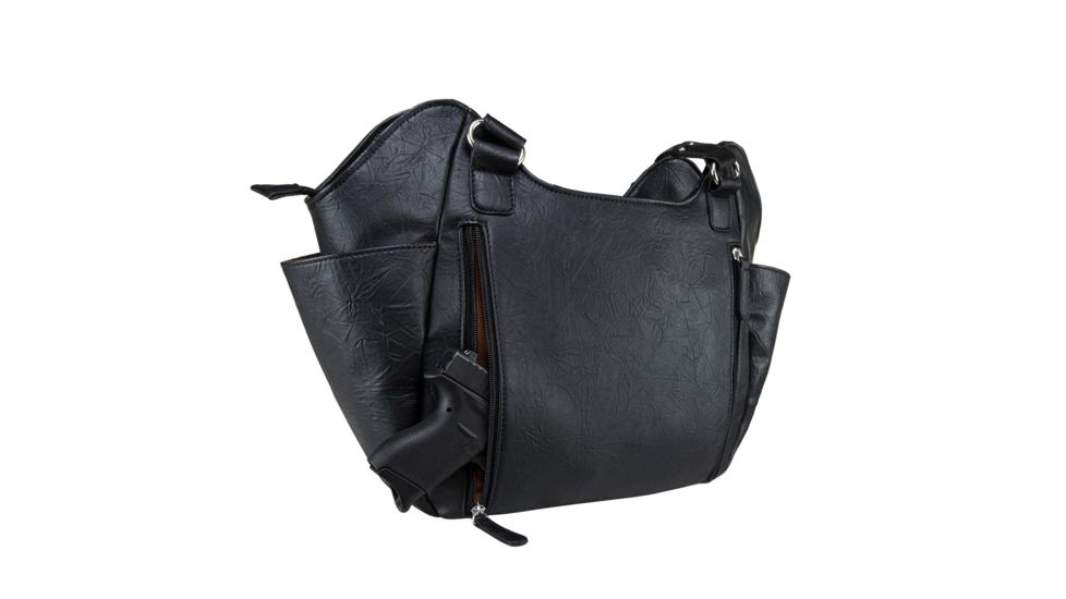 Vism Concealed Carry Quilted Hobo Bag, Black, Large, BWM001