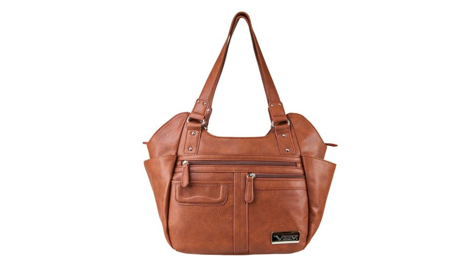Vism Concealed Carry Quilted Hobo Bag, Brown, Large, BWM002