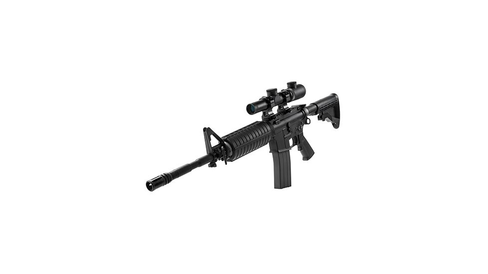 VISM Safari Series 1.1, 4X24 Rifle Scope/Red And Green Illum./Cross Plex Reticle, Green Lens, Black VSAFS11424G