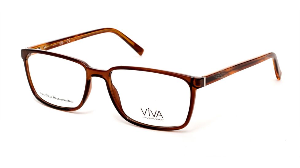Viva VV4036 Prescription Eyeglasses - Shiny Dark Brown Frame, Shiny Dark Brown Lenses, 61 mm Lens Diameter VV403661048