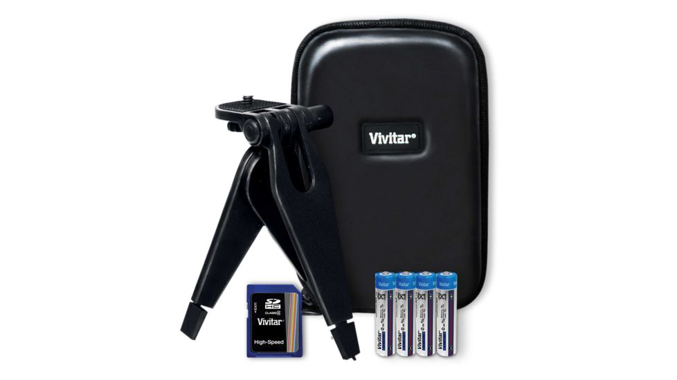 Vivitar VIV Cam Kit, Tripod SD memory card, Case and Batteries