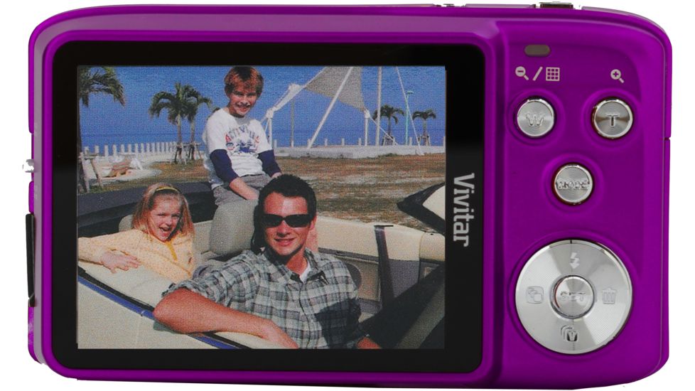 Vivitar 14.1 Megapixel F128 HD Digital Camera Kit w/4 GB Card, Case, Tripod - Purple VF128-PUR/KIT-PR