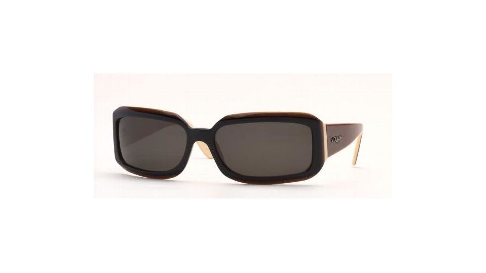 Vogue VO2444S-128087-6117 Sunglasses Black-cream-brown Frame / 61 mm Gray Lenses