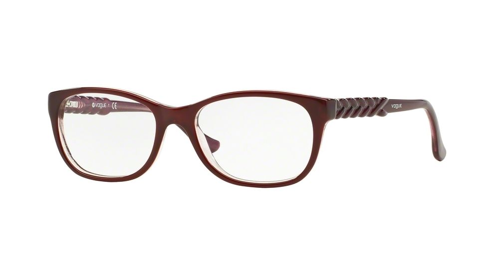 Vogue VO2911 Single Vision Prescription Eyeglasses 2262-51 - Top Bordeaux/Glitter Pink Frame