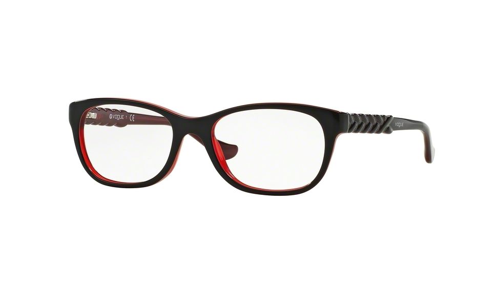 Vogue VO2911 Single Vision Prescription Eyeglasses 2312-51 - Brown/orange/tr Red Frame