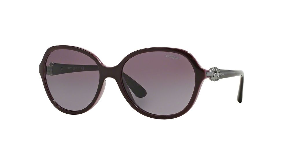 Vogue VO2916SB Single Vision Prescription Sunglasses VO2916SB-23218H-58 - Lens Diameter 58 mm, Frame Color Eggplant Violet/opal Pink