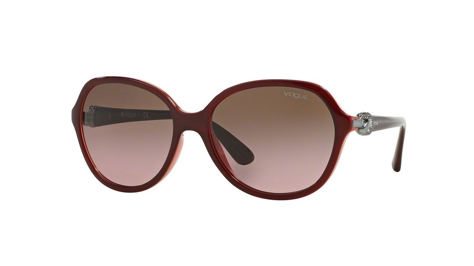 Vogue VO2916SB Single Vision Prescription Sunglasses VO2916SB-232314-58 - Lens Diameter 58 mm, Frame Color Bordeaux/opal Powder