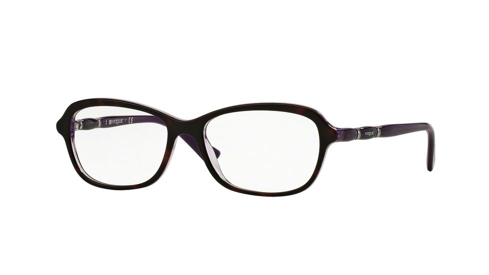 Vogue VO2999BF Single Vision Prescription Eyeglasses 2344-54 - Top Dark Havana/violet Crystal Frame