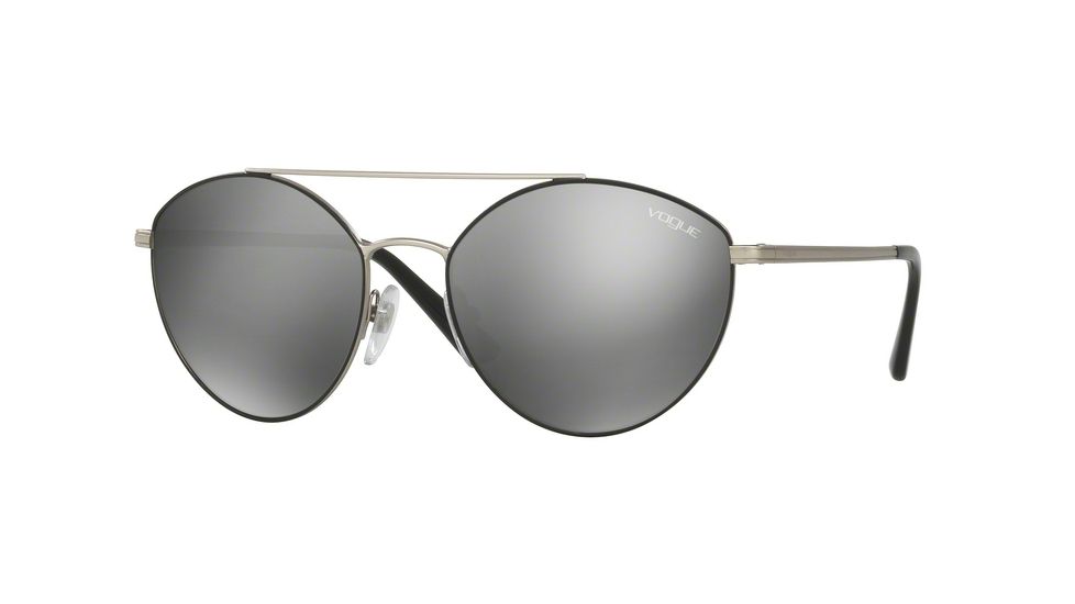 Vogue VO4023S Sunglasses 352/6G-56 - Matte Black/Silver Frame, Grey Mirror Silver Lenses