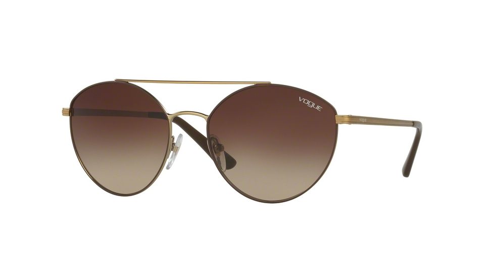 Vogue VO4023S Sunglasses 502113-56 - Matte Brown/Pale Gold Frame, Brown Gradient Lenses