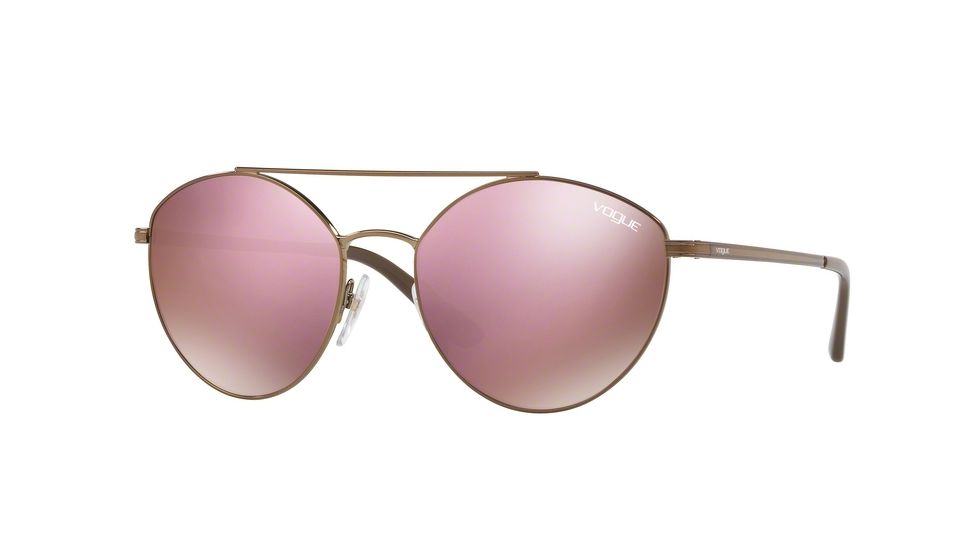 Vogue VO4023S Sunglasses 50675R-56 - Bronze Frame, Dark Brown Mirror Pink Lenses