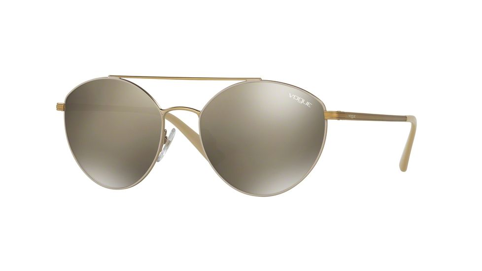 Vogue VO4023S Sunglasses 996/5A-56 - Matte Cream/pale Gold Frame, Light Brown Mirror Dark Gold Lenses