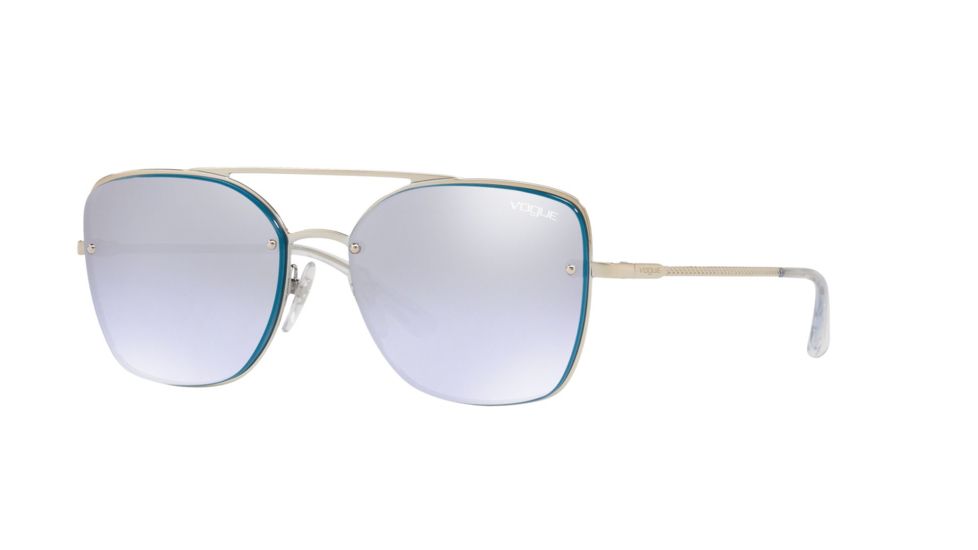 Vogue VO4112S Sunglasses 323/7A-56 - Silver Frame, Violet Mirror Grad Silver 80 Lenses