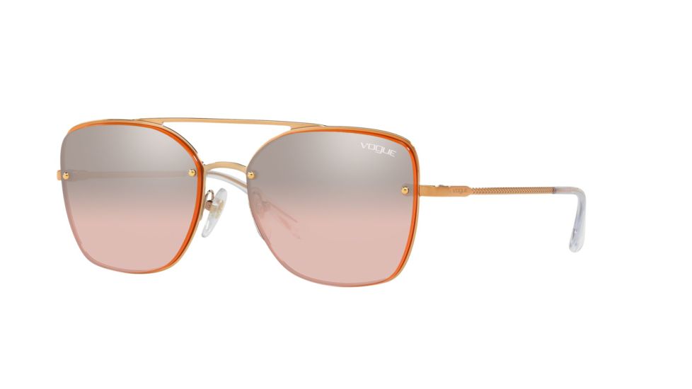 Vogue VO4112S Sunglasses 50757E-56 - Rose Gold Frame, Light Pink Mirror Grad Silver Lenses