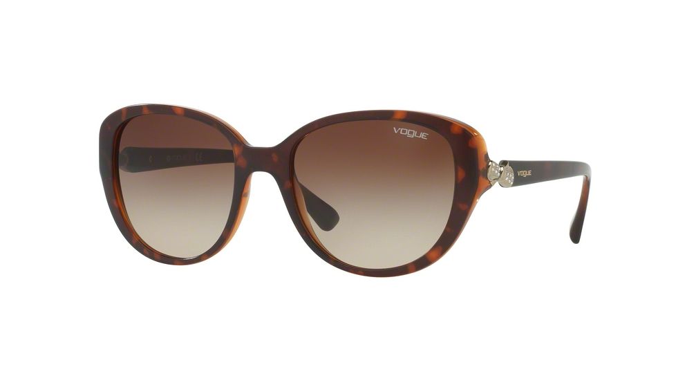 Vogue VO5092SB Sunglasses 238613-53 - Top Dark Havana/brown Frame, Brown Gradient Lenses