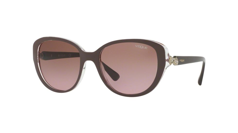 Vogue VO5092SB Sunglasses 246514-53 - Top Dark Violet/serigraphy Frame, Pink Gradient Lenses