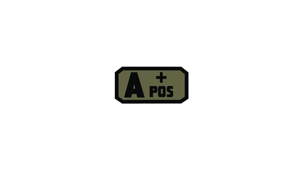 Voodoo Tactical Blood Type Rubber Patch, A+ Pos, OD Green, 07-0991004000