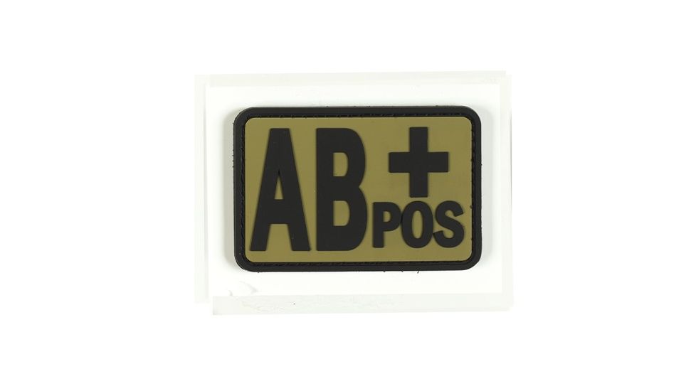 Voodoo Tactical Blood Type Rubber Patch, AB+, Coyote, 07-0997007000