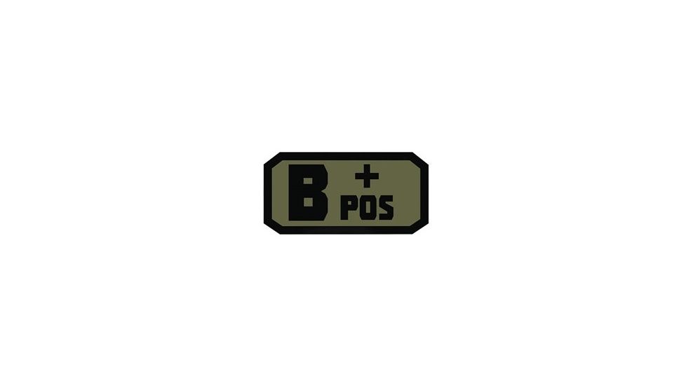 Voodoo Tactical Blood Type Rubber Patch, B+, OD Green, 07-0993004000