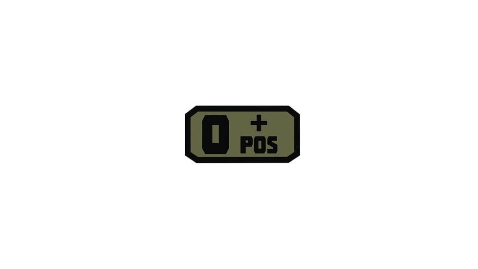 Voodoo Tactical Blood Type Rubber Patch, O+, OD Green, 07-0995004000