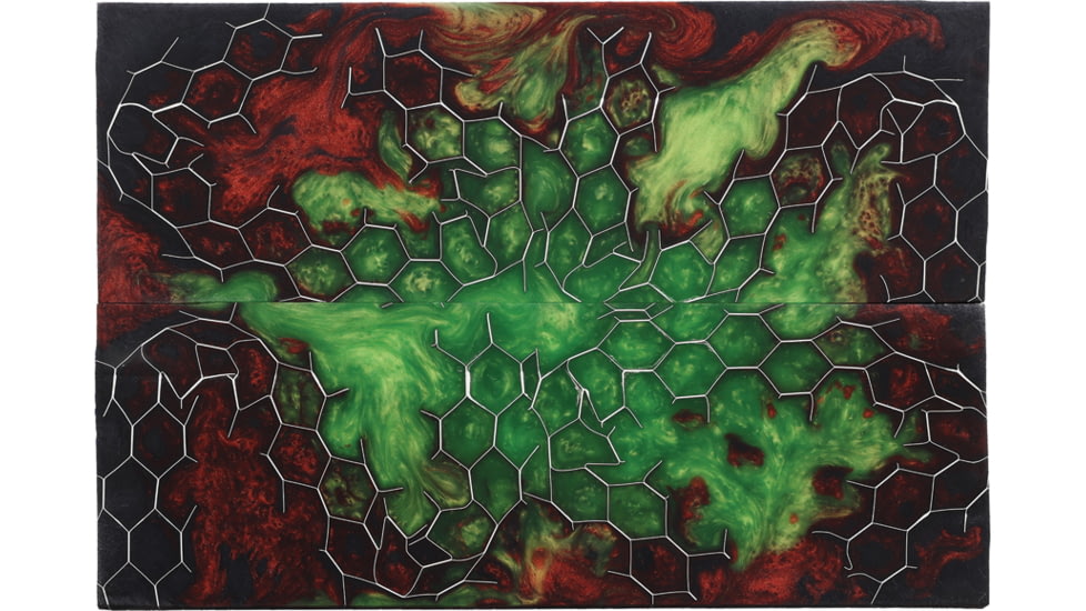 Voodoo Resins Nuke Resin Slabs, 1.95in x 6in x 0.3in, 2 Pack, Black/Green/Red Pearl Resin, NUKS-KR02-00