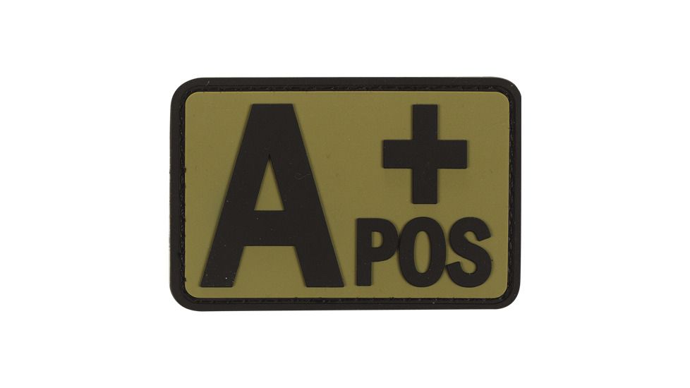 Voodoo Tactical Blood Type Rubber Patch, AB-, Coyote, 07-0998007000