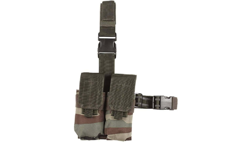 Voodoo Tactical Drop Leg Platform w/Attached M4/M16 Double Mag Pouch, Woodland Camo, 20-9308005000