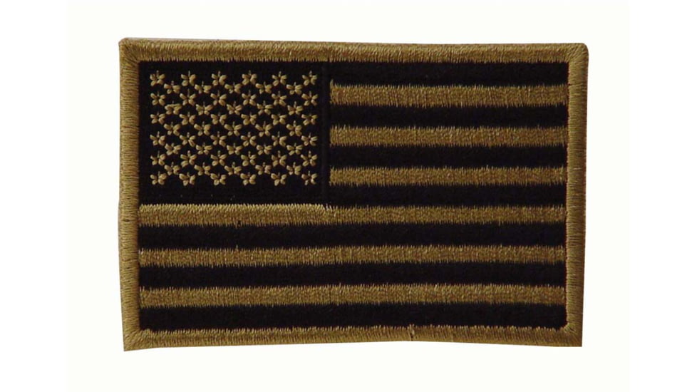 Voodoo Tactical Embroidered Usa Military Flag Patches, Right Side, Coyote, 2inx3in, 20-9087007001