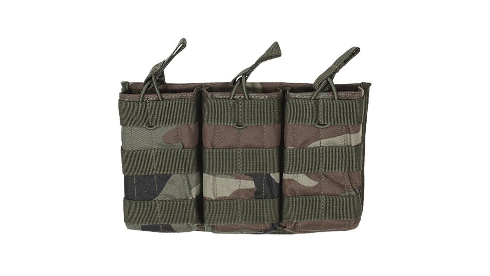 Voodoo Tactical M4/M16 Open Top Mag Pouch W/ Bungee System - Single, Woodland Camo, 20-8180005000