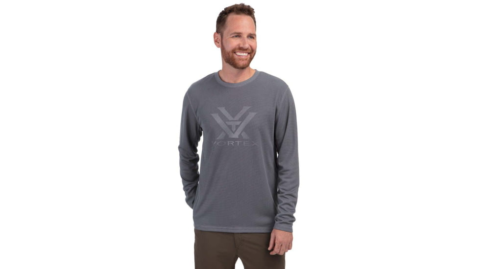 Vortex Core Logo LS Performance Grid Shirt - Mens, Turbulence, XL, 222-43-TRBXL