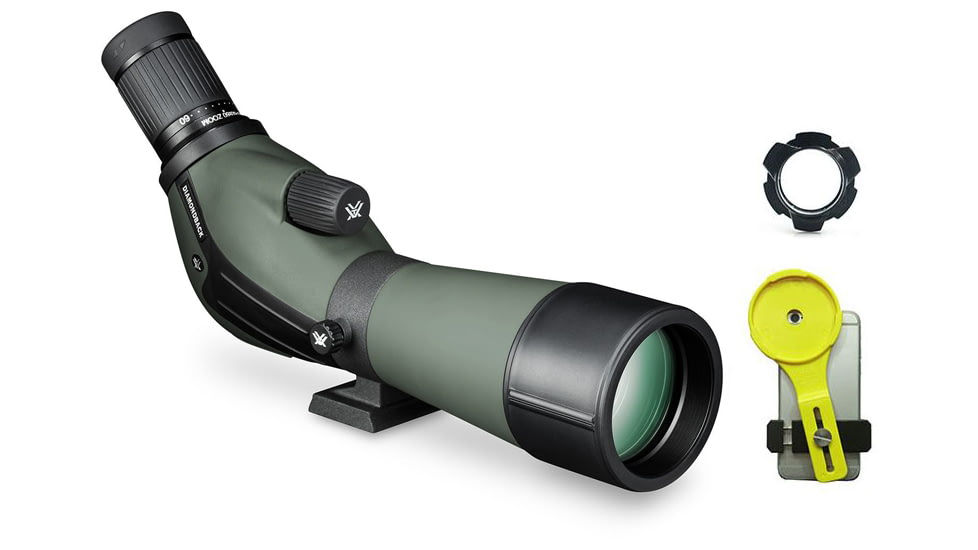 Vortex Diamondback 20-60x60 Angled Spotting Scope w/FREE Phone Skope Case and Spotting Scope Adapter