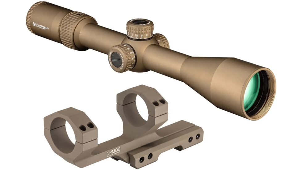 Vortex OPMOD Diamondback Tactical 6-24x50mm Rifle Scope, 30mm Tube, First Focal Plane, Vortex OPMOD Sport Cantilever Riflescope 2in Offset Mount, 30mm