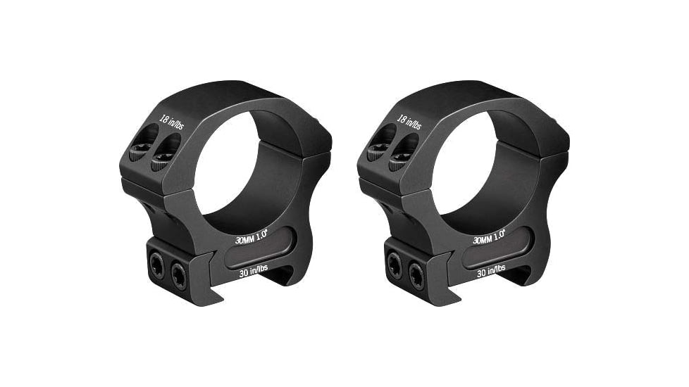 Vortex Pro Series 30mm Rifle Scope Rings, Weaver/Picatinny, Medium Height, 1 inch, Black, PR30-M