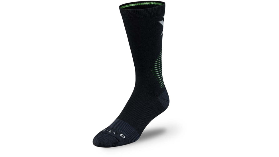 Vortex Pursuit Trail Crew Active Sock - Mens, Black/Toxic Green, M, 122-46-BTGM