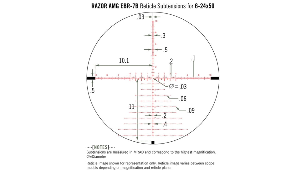 Vortex Razor HD AMG 6-24 x 50 FFP EBR-7 MRAD, Black, RZR-AMG-5