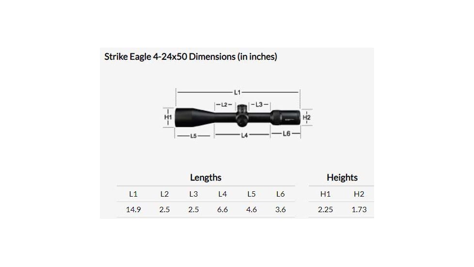 Vortex Strike Eagle 4-24x50mm Rifle Scope, 30mm Tube, Second Focal Plane, EBR-4 MRAD Reticle, Black, SE-1628