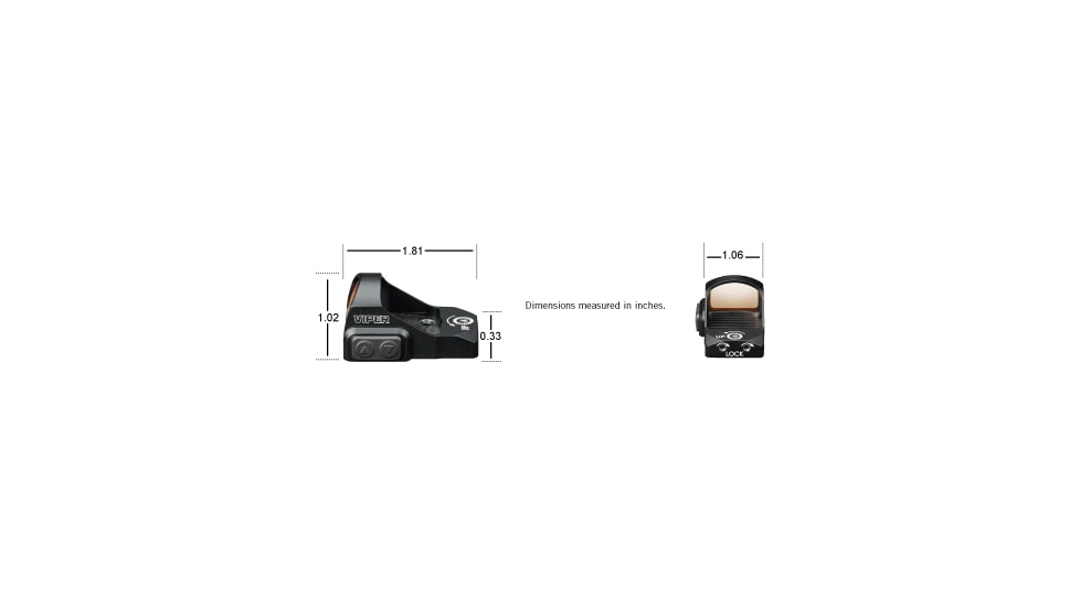 Vortex Viper 1x24mm 6 MOA Red Dot Sight, CR2032 Battery, Black, VRD-6, Black, Viper Red Dot, VRD-6