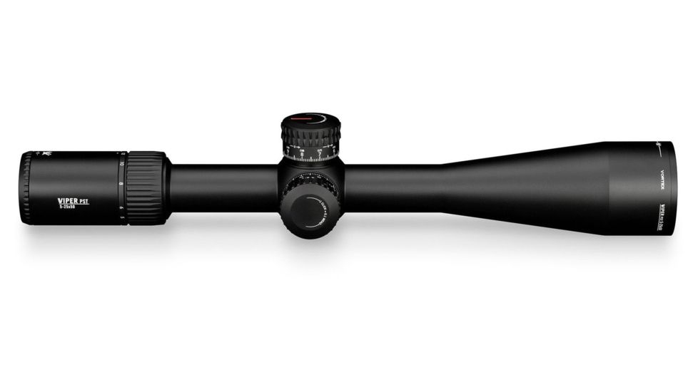 Vortex Viper PST Gen II 5-25x50 mm Rifle Scope, 30 mm Tube, First Focal Plane, Black, Hard Anodized, Red EBR-7C MOA Reticle, MOA Adjustment, PST-5256
