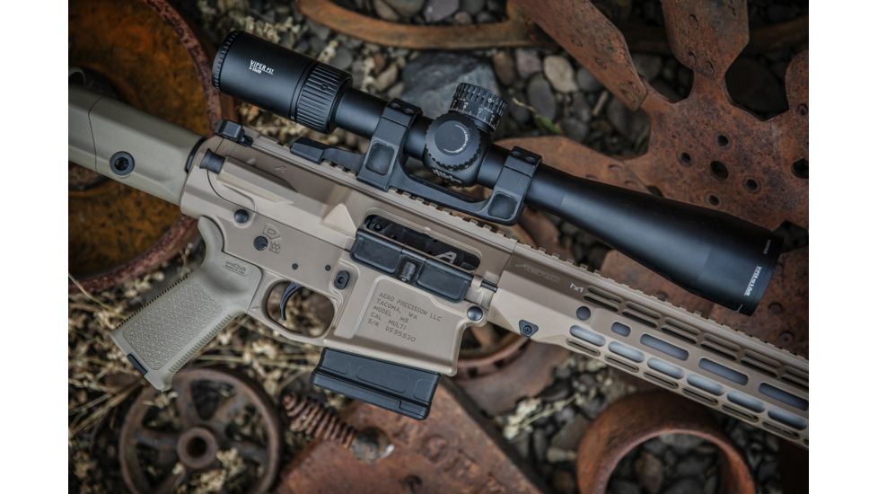 Vortex Viper PST Gen II 5-25x50 mm Rifle Scope, 30 mm Tube, First Focal Plane, Black, Hard Anodized, Red EBR-7C MRAD Reticle, Mil Rad Adjustment, PST-5259