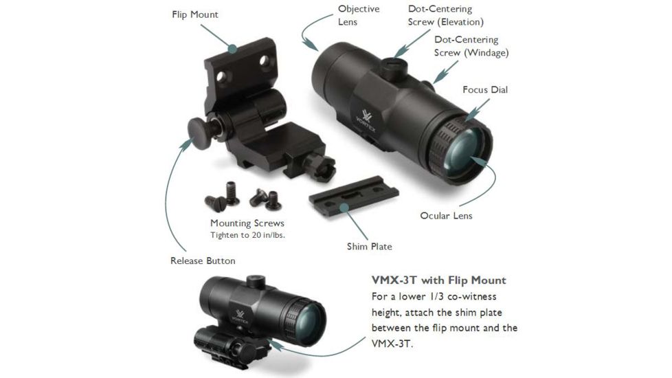 Vortex VMX-3T Magnifier with Flip Mount VMX-3T