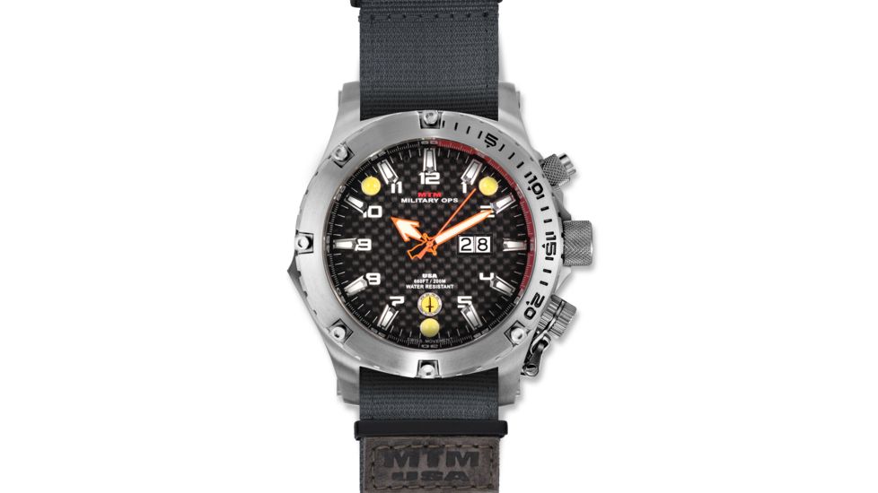 Vulture 47mm Silver Titanium Case, Black Dial, Grey Nylon Band