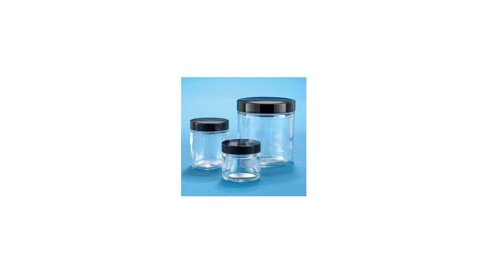 VWR Clear Glass Jars, Wide Mouth VW5410663V22 Convenience Packs With Caps Attached