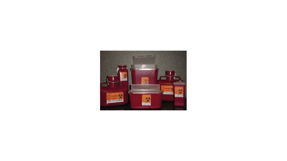 VWR Sharps Container Systems Stackable Sharps Containers Large, Case of 10, Tortuous Path, 8707V