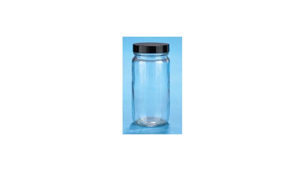VWR Straight-Sided Glass Jars, Wide Mouth VW5513289V81 Convenience Packs With Caps Attached